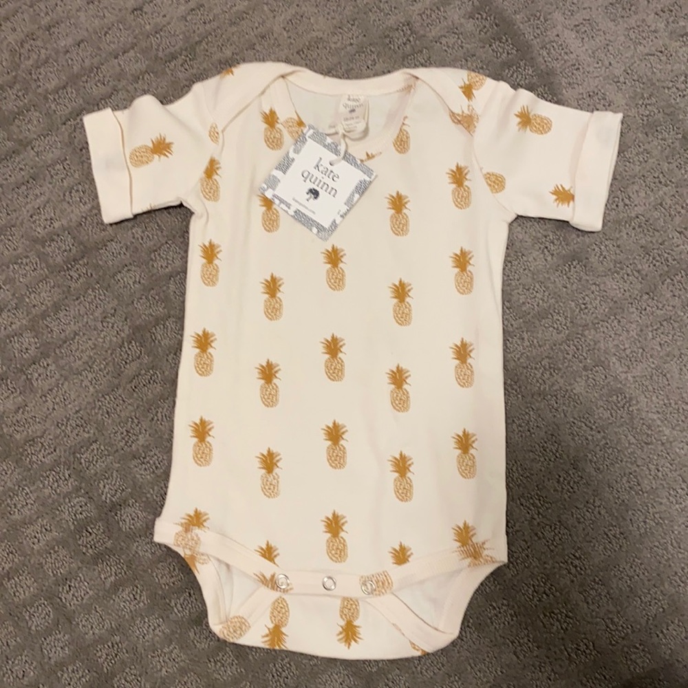 Kate Quinn short sleeved pineapple onesie